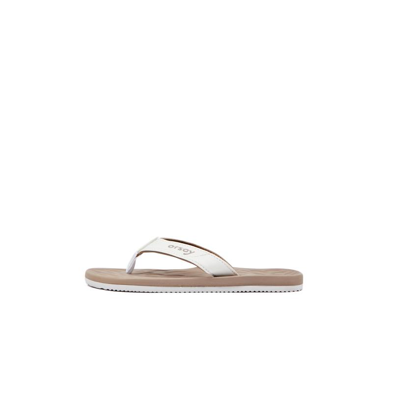 Biele béžové dámske šľapky