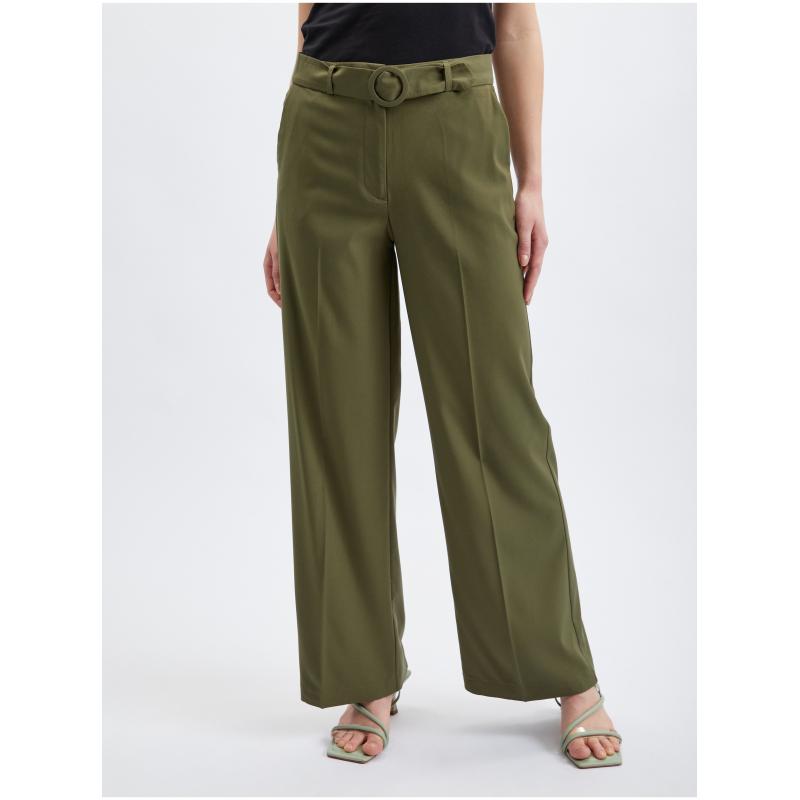 Khaki dámske nohavice culottes