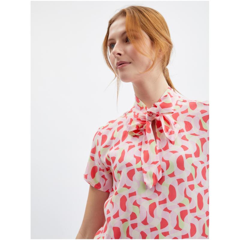 Rózsaszín női mintás blúz