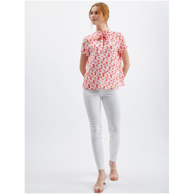 Rózsaszín női mintás blúz