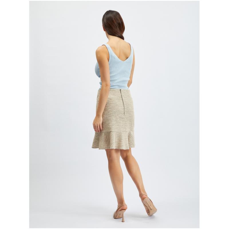 Svetlohnedá dámska pruhovaná sukňa