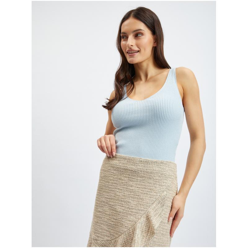 Svetlohnedá dámska pruhovaná sukňa