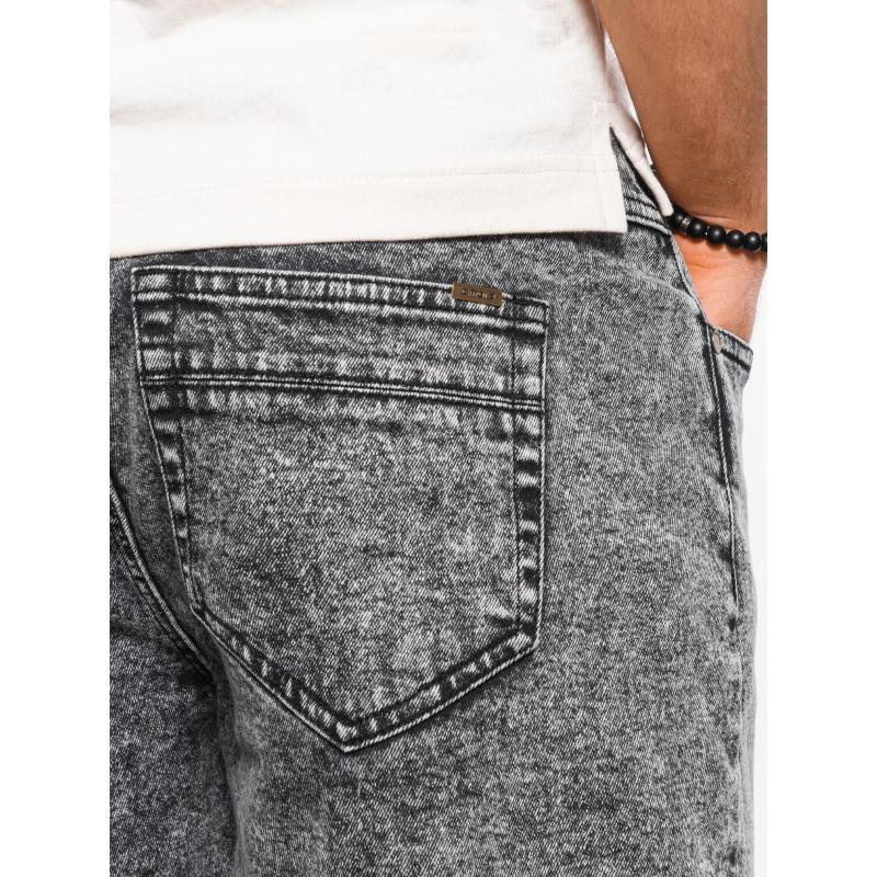 Férfi márványozott farmer rövidnadrág V2 OM-SRDS-0117 szürke