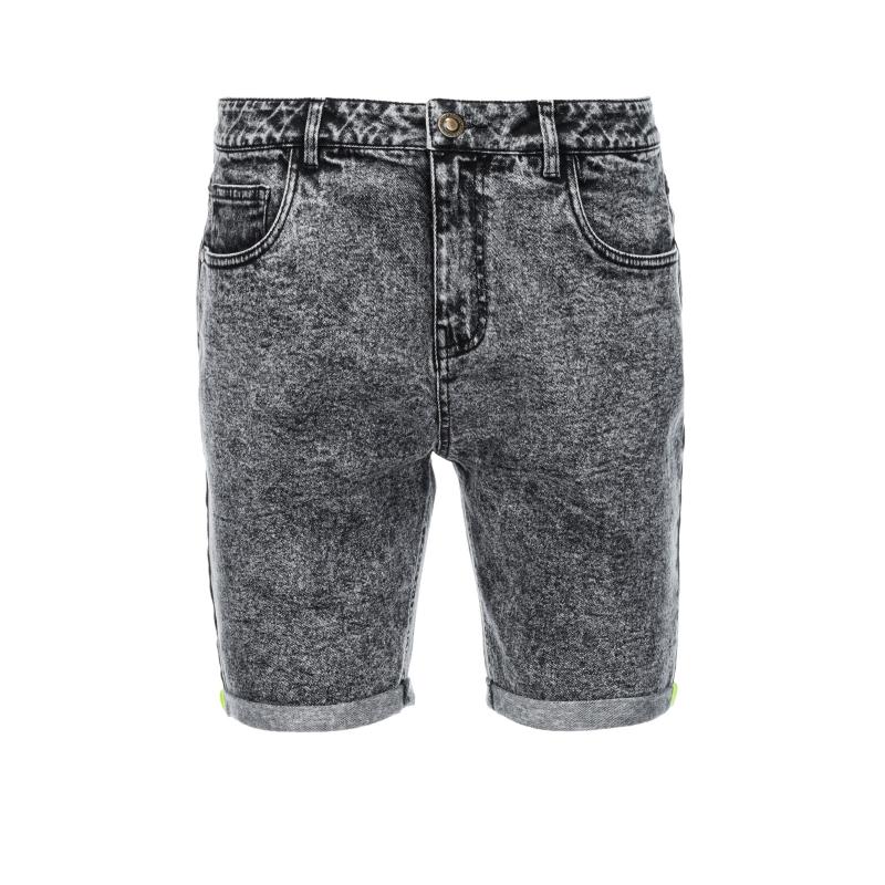 Férfi márványozott farmer rövidnadrág V2 OM-SRDS-0117 szürke
