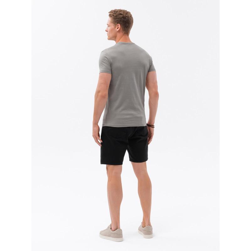 Pánske bavlnené tričko s potlačou V3 S1735 svetlohnedé