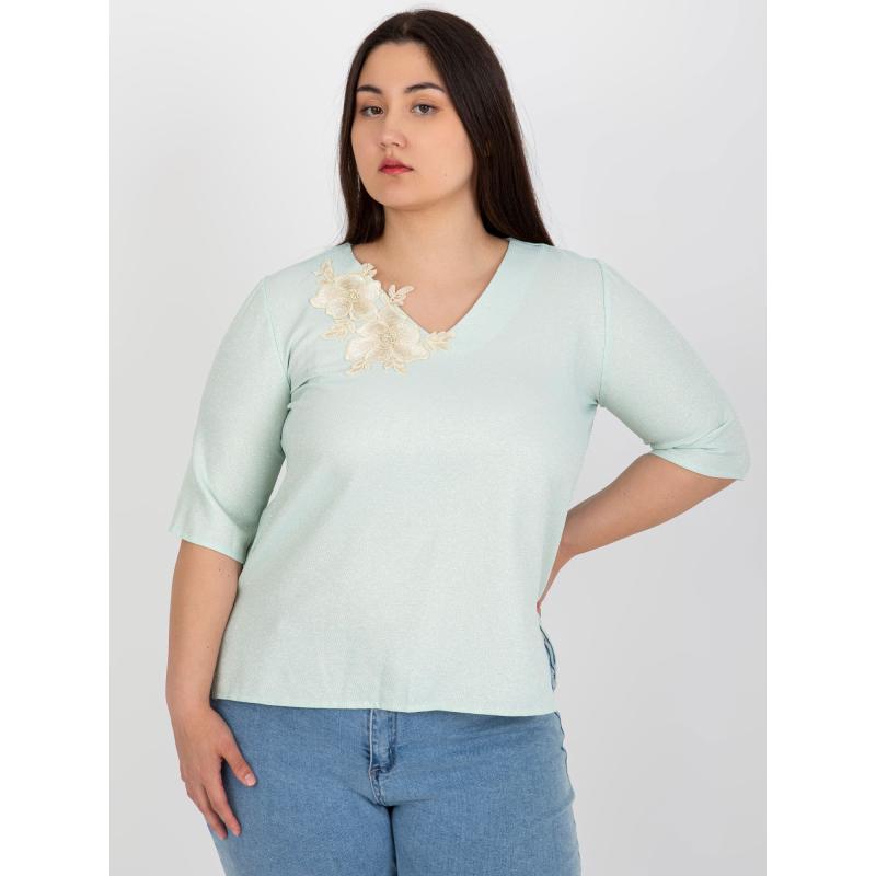 Női elegáns plusz méretű blúz MYCHELLE menta