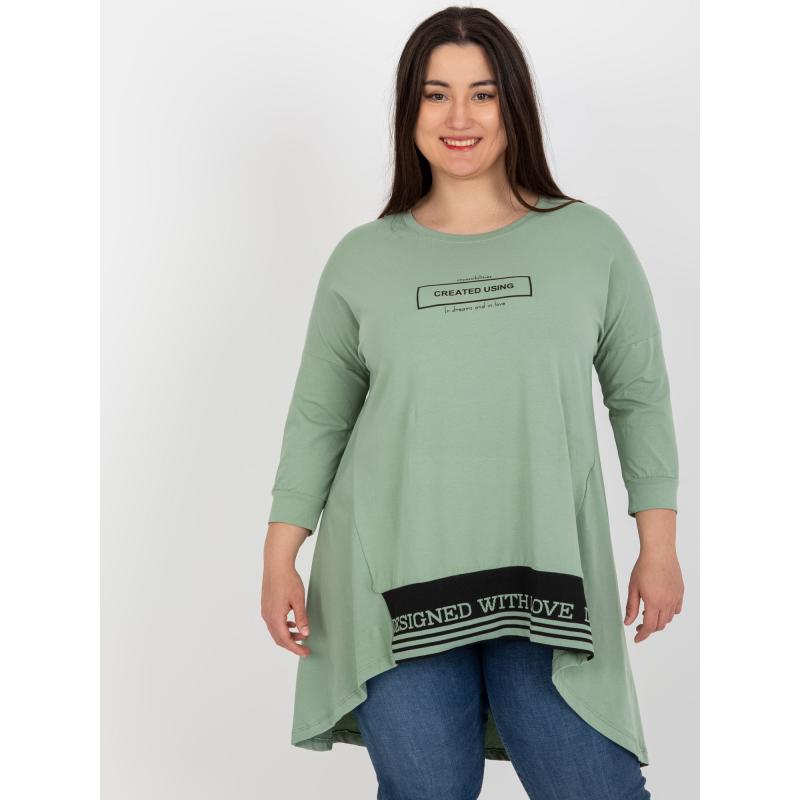 Női plus size pamut tunika CERA pisztácia
