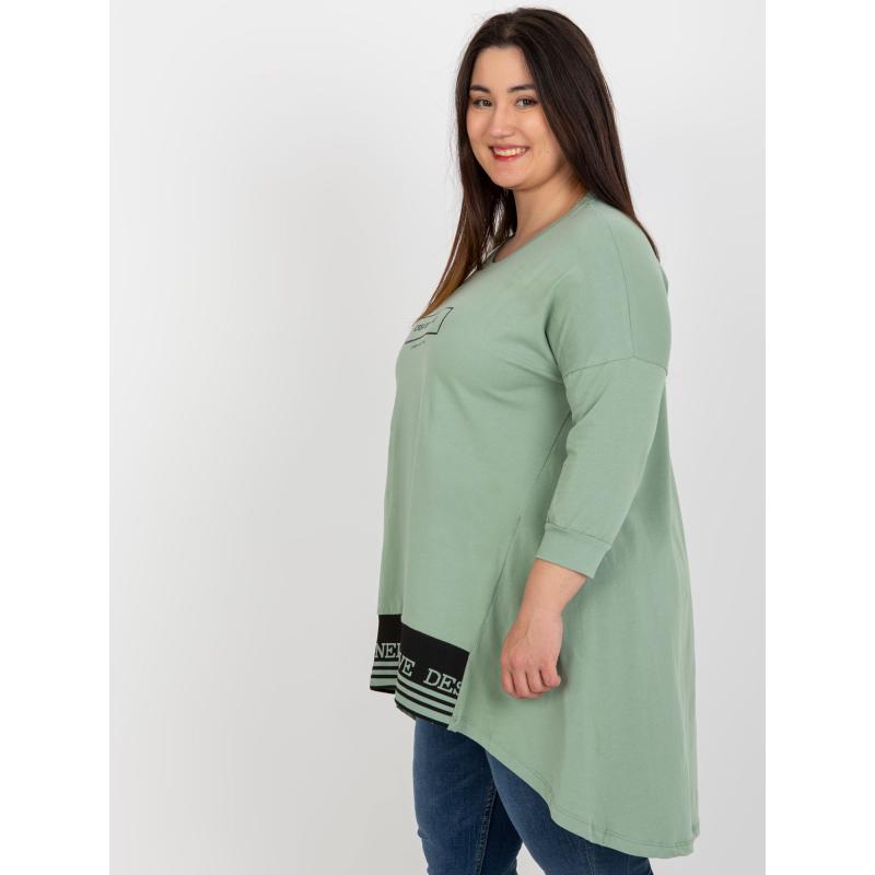 Női plus size pamut tunika CERA pisztácia