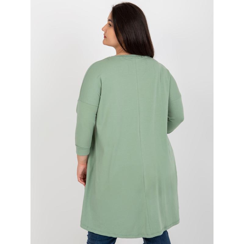 Női plus size pamut tunika CERA pisztácia