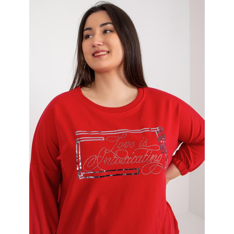 Női plus size pulóver ruha VOLETA piros