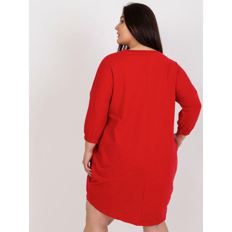 Női plus size pulóver ruha VOLETA piros