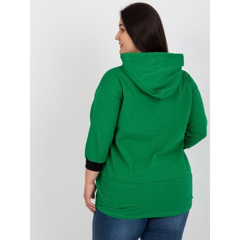 Női nyomtatott pamut plus size blúz PATRICE zöld