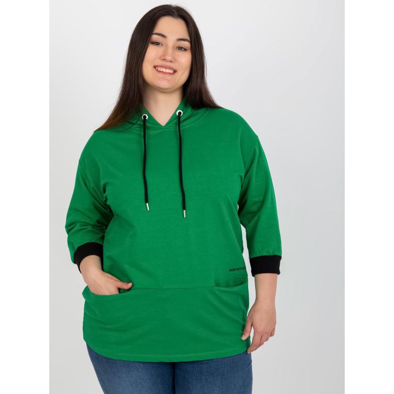 Női nyomtatott pamut plus size blúz PATRICE zöld