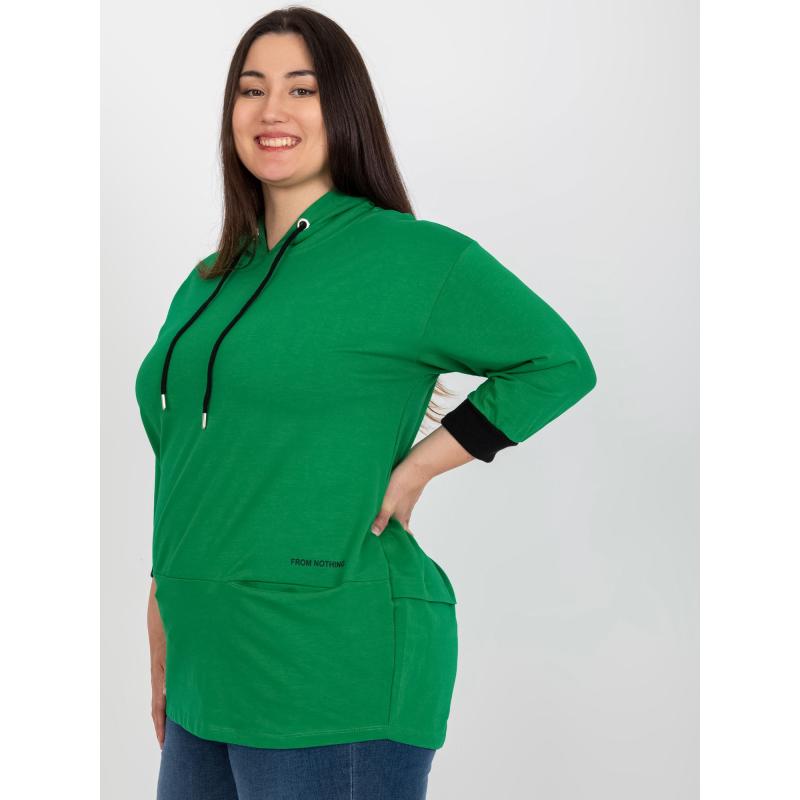 Női nyomtatott pamut plus size blúz PATRICE zöld