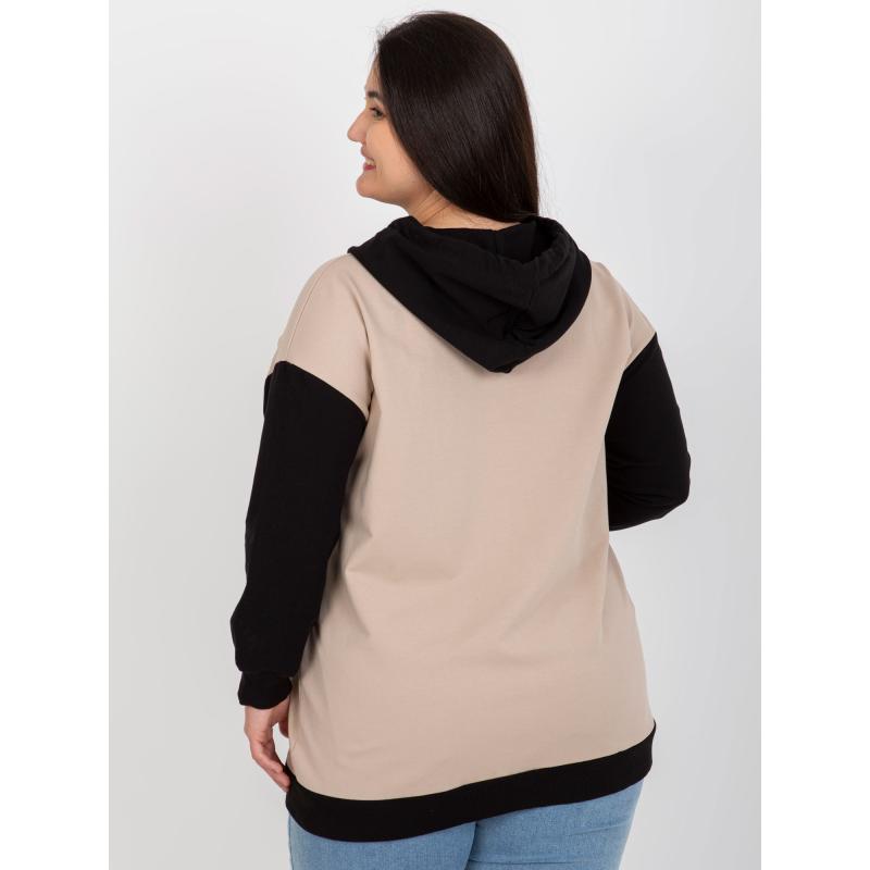 Női plus size blúz applikációval DESARE bézs-fekete bézs színű