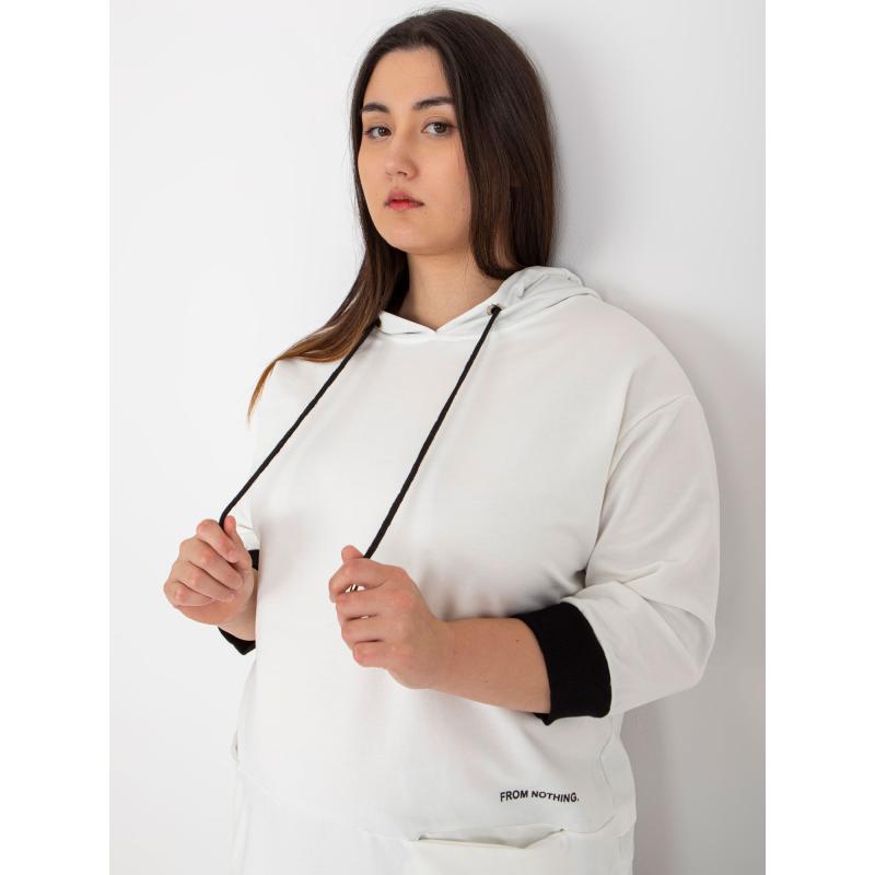 Női plus size pamut blúz PHILLIPA ekrü színben