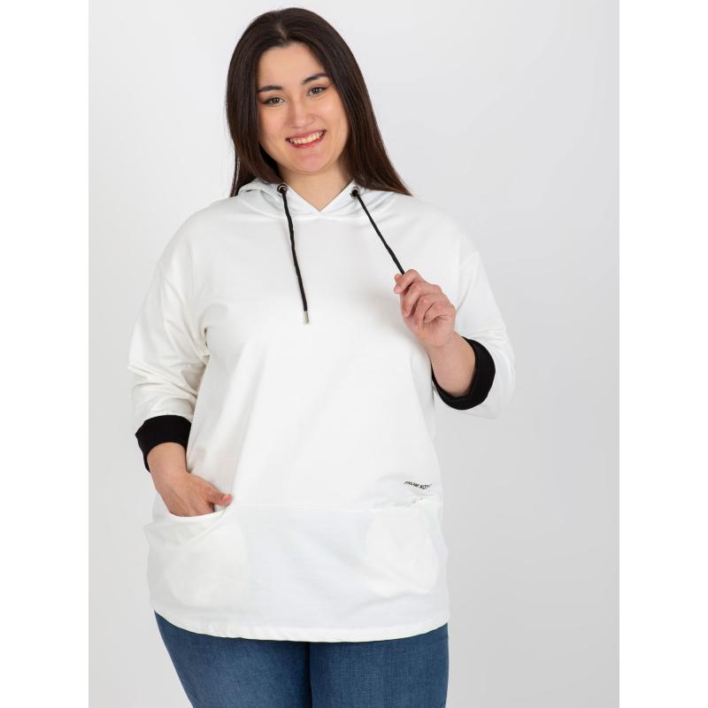 Női plus size pamut blúz PHILLIPA ekrü színben