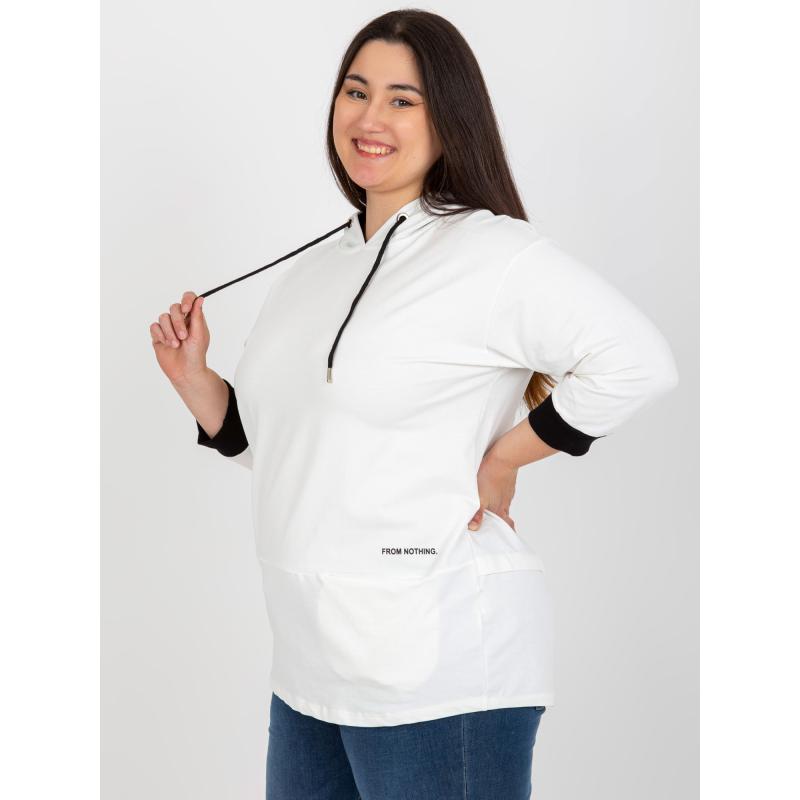 Női plus size pamut blúz PHILLIPA ekrü színben