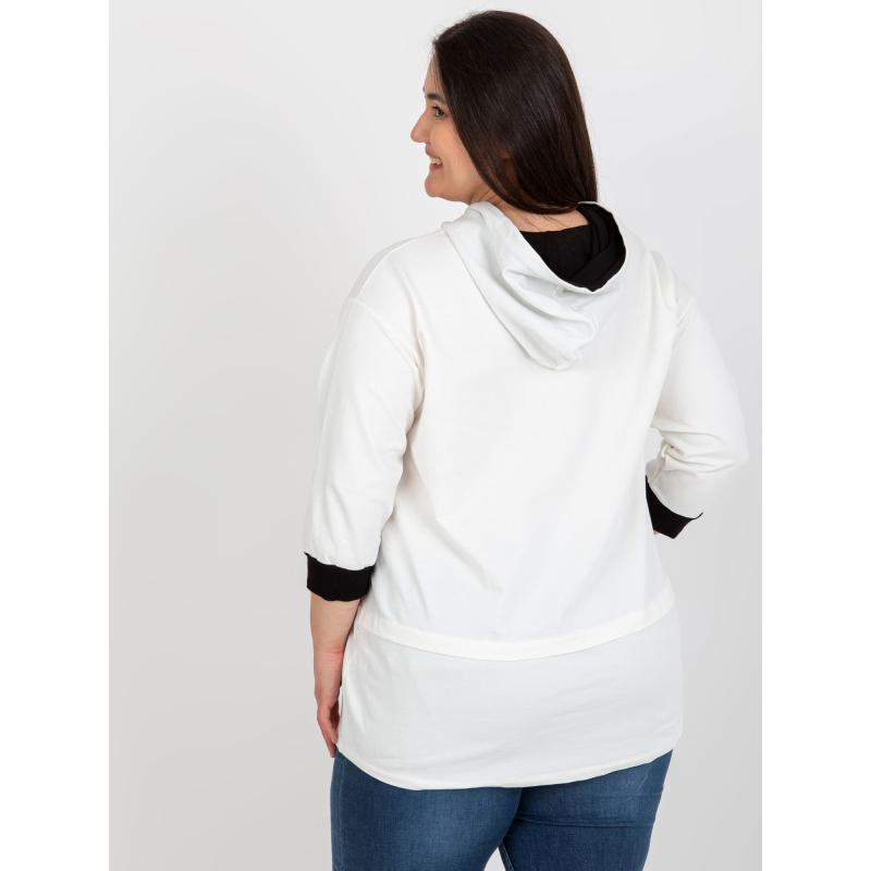 Női plus size pamut blúz PHILLIPA ekrü színben