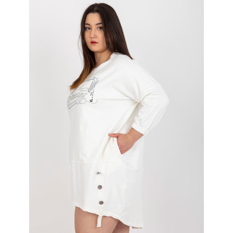 Dámské šaty s ozdobnými knoflíky plus size LIPA ecru  