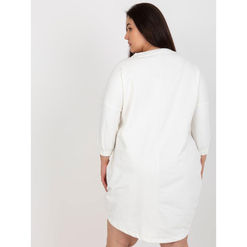 Dámské šaty s ozdobnými knoflíky plus size LIPA ecru  