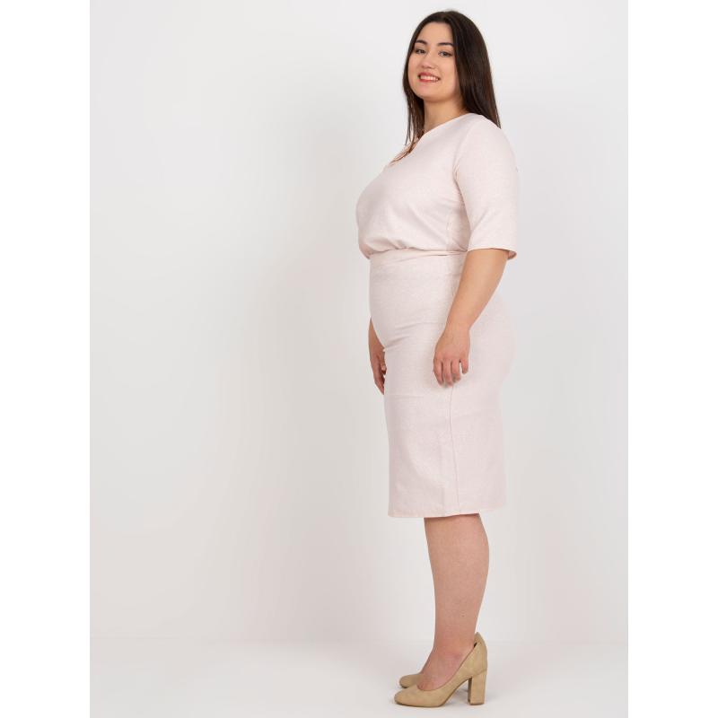 Női plus size szoknya VILLETE világos rózsaszín