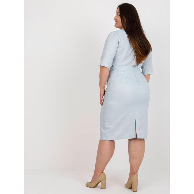 Dámská sukně plus size ELLE světle modrá 