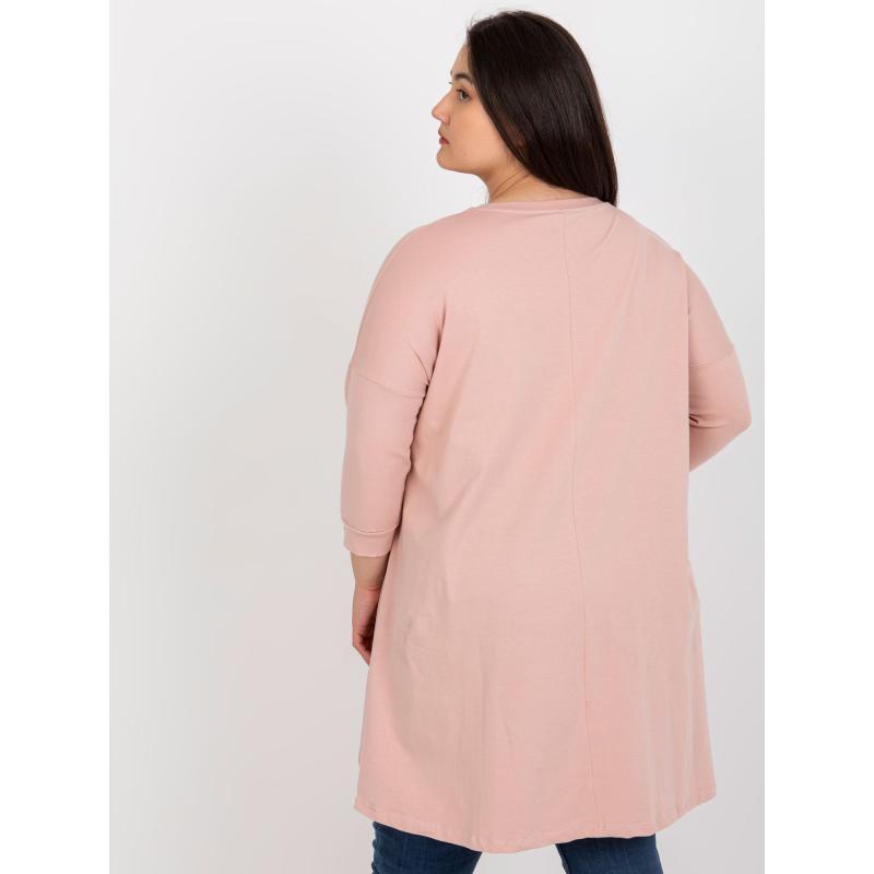 Női 3/4 ujjú tunika plus size PANSY rózsaszínű