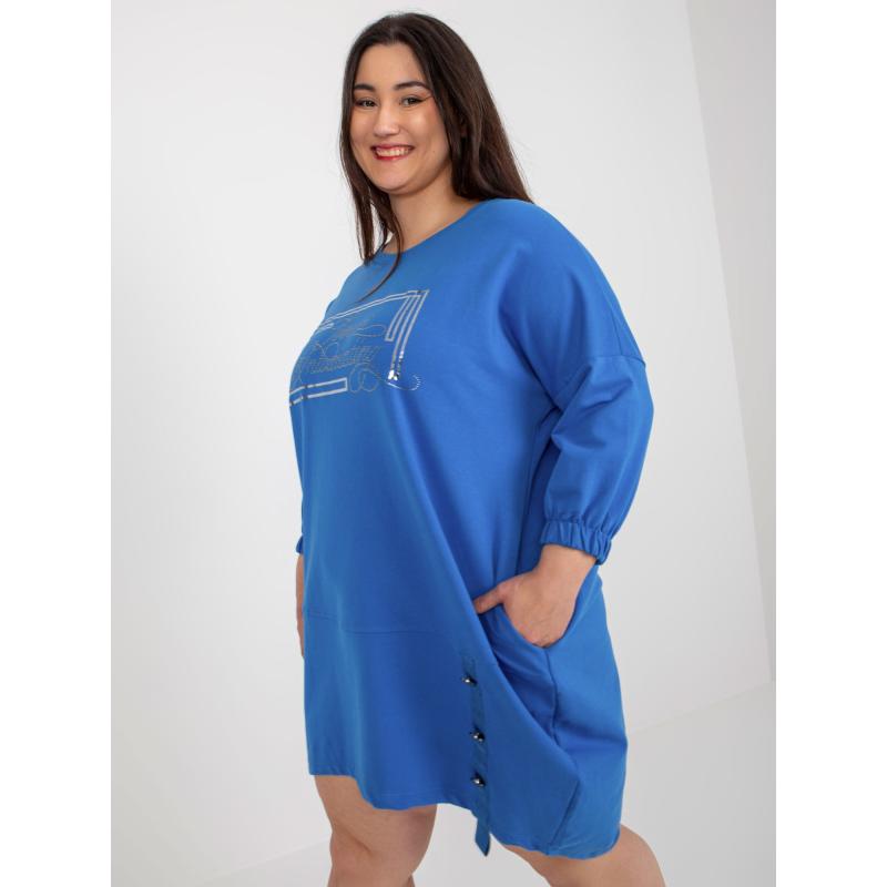 Dámské šaty plus size MILLIE tmavě modré 