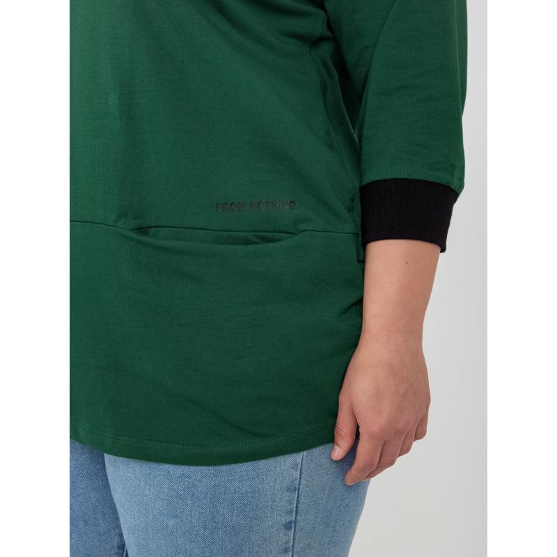 Dámská mikina s kapucí plus size SYDNEY tmavě zelená  