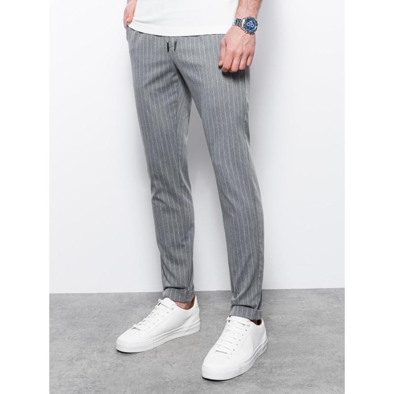 Pánské kalhoty s elastickým pasem V1 OM-PACP-0130 tmavě šedé