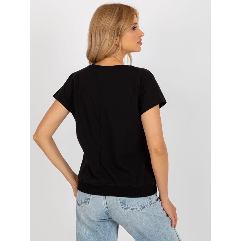 Női nyomtatott blúz RUE PARIS fekete