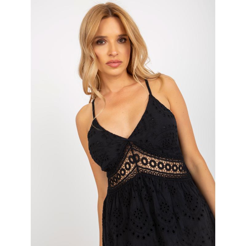 Dámské šaty na ramínka mini OCH BELLA černé 