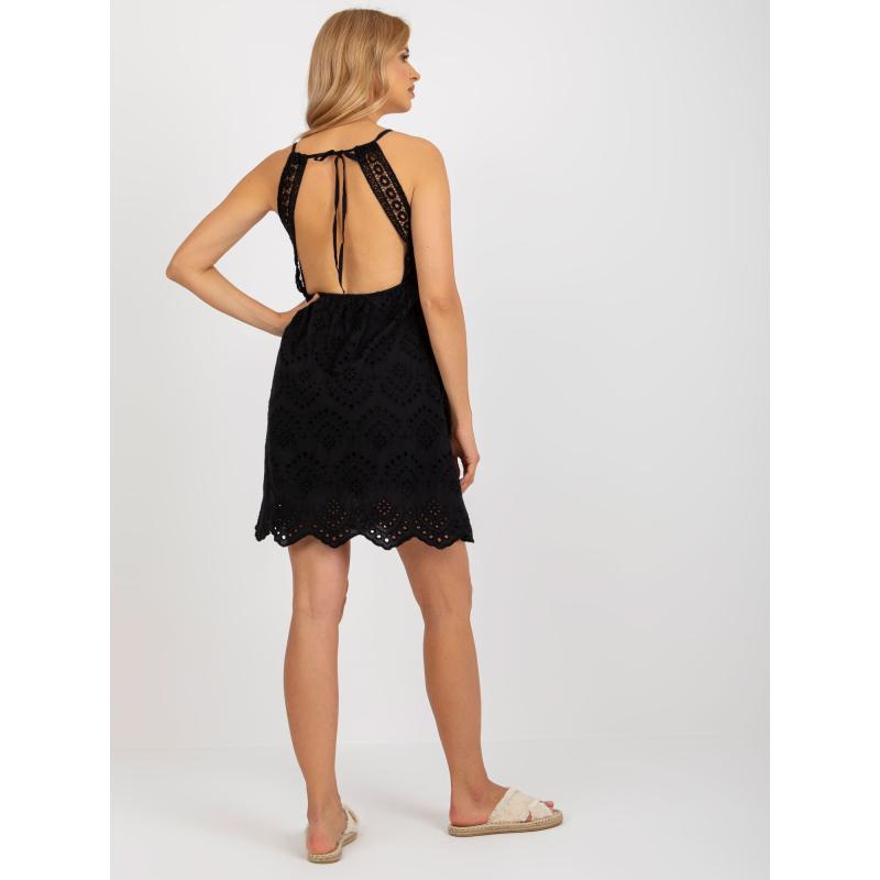 Dámské šaty na ramínka mini OCH BELLA černé 