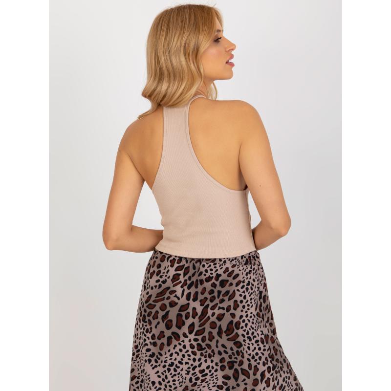 Női csíkos rövid felső OCH BELLA bézs