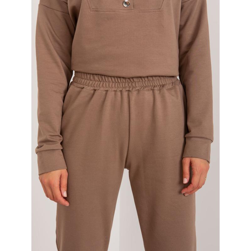 Dámská souprava s kalhotami pro volný čas hnědá 