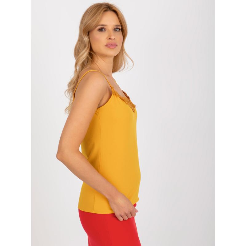 Dámský top bez ramínek DAMIA tmavě žlutý