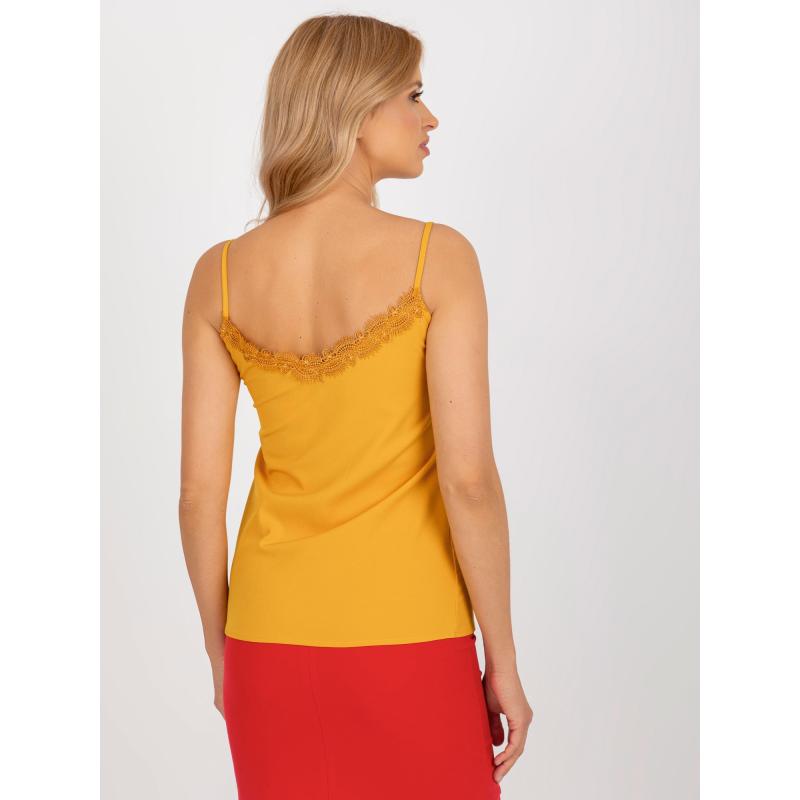 Dámský top bez ramínek DAMIA tmavě žlutý