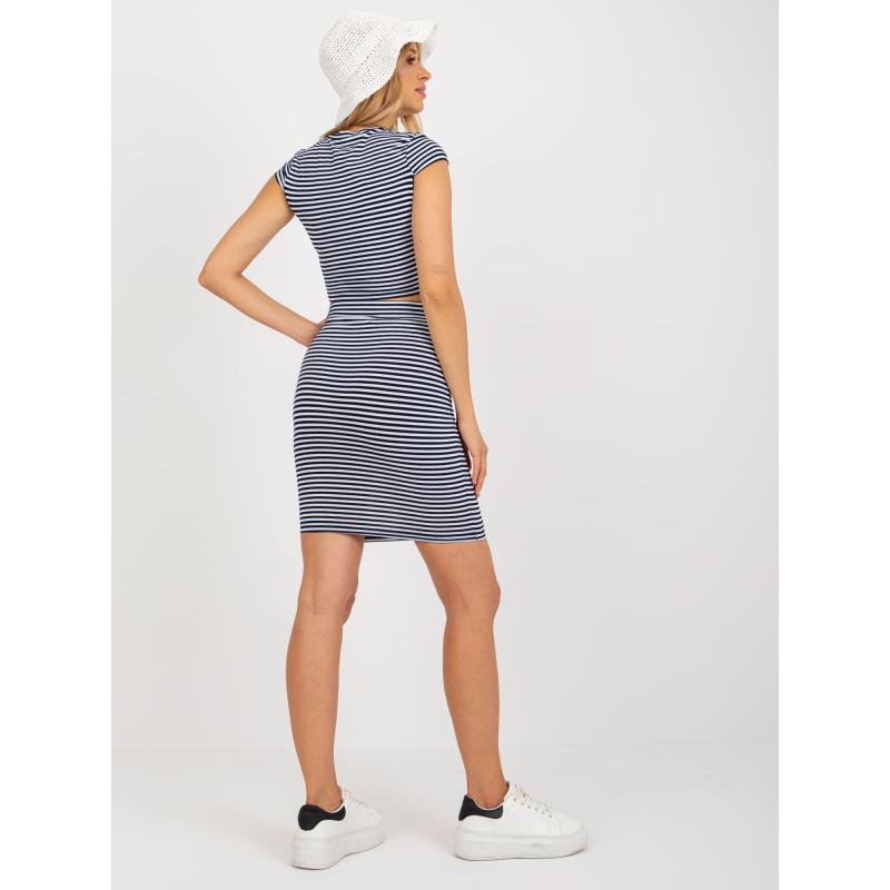 Dámsky pruhovaný komplet OCH BELLA tmavomodrá a biela