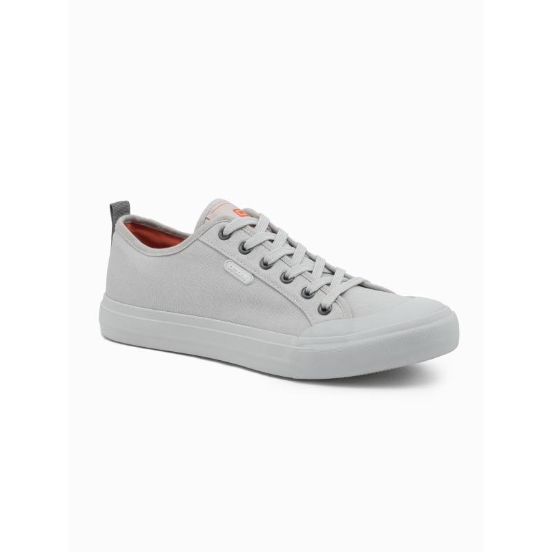 Pánské krátké tenisky jednobarevné - šedé V2 OM-FOSL-0116