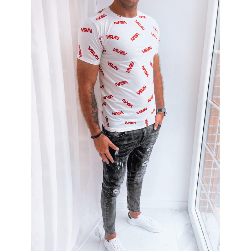 Pánske tričko s potlačou NASA biele