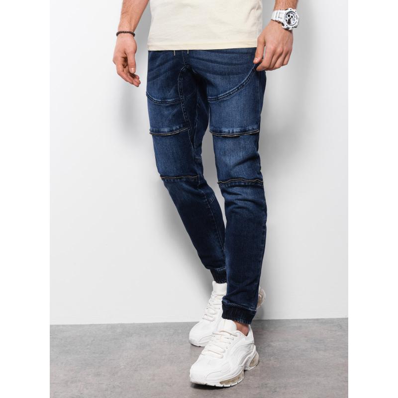 Férfi JOGGERS nadrág steppeléssel sötétkék V1 OM-PADJ-0111 OM-PADJ-0111