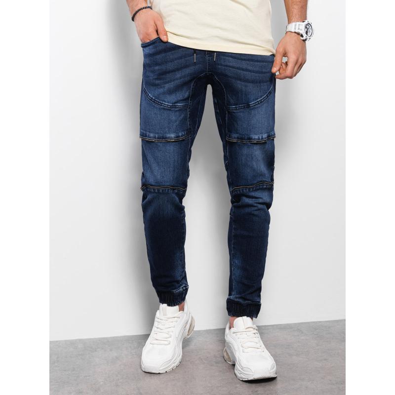 Férfi JOGGERS nadrág steppeléssel sötétkék V1 OM-PADJ-0111 OM-PADJ-0111