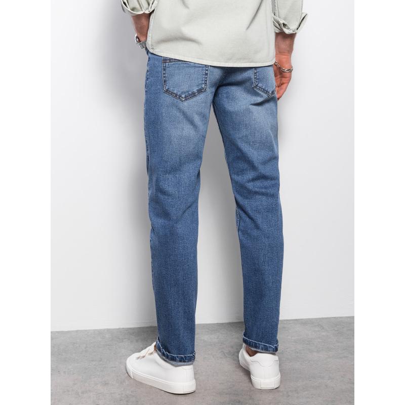 Pánské džínové kalhoty s žebrováním REGULAR FIT modré V3 OM-PADP-0102