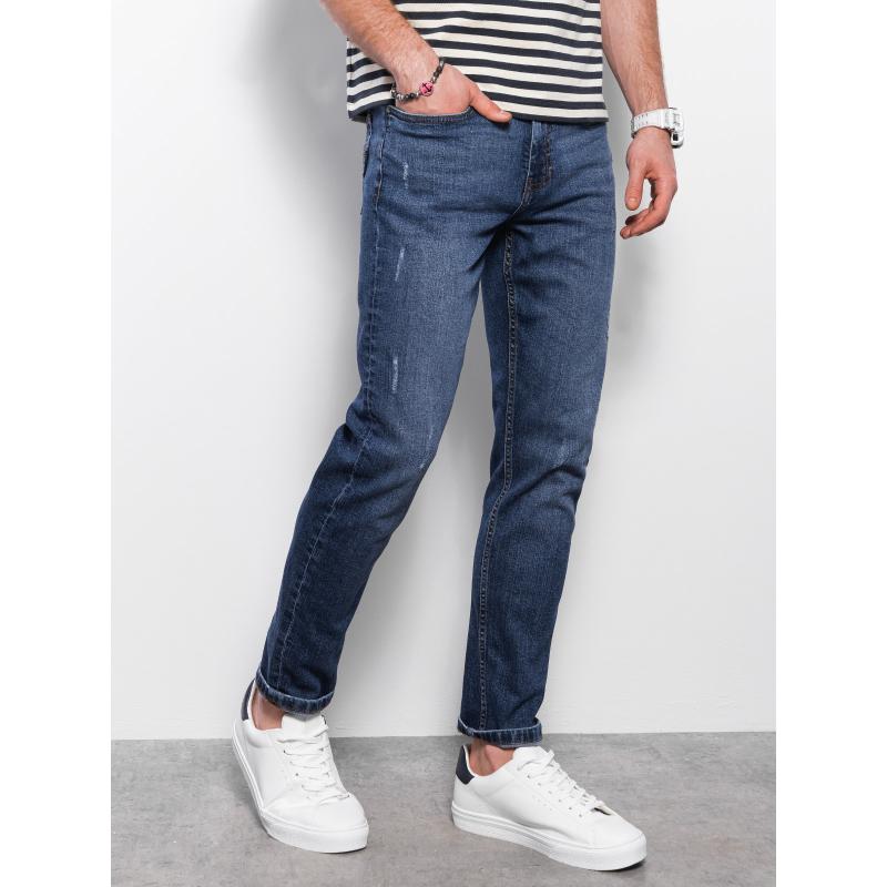 Férfi bordázott farmer nadrág REGULAR FIT sötétkék V4 OM-PADP-0102 OM-PADP-0102