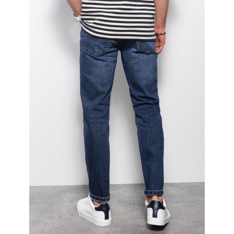 Férfi bordázott farmer nadrág REGULAR FIT sötétkék V4 OM-PADP-0102 OM-PADP-0102