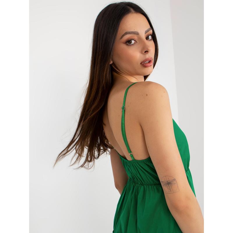 Dámské šaty s volánem OCH BELLA zelené