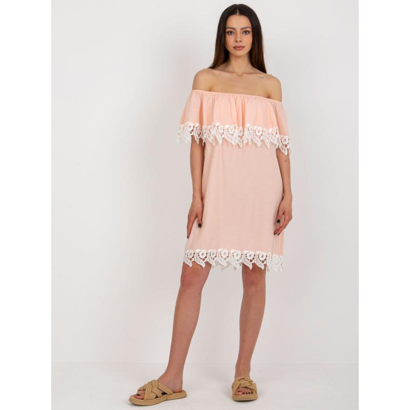 Dámské šaty s puntíky ARYANA broskvové 