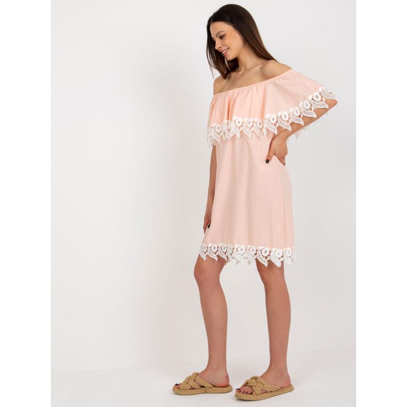 Dámské šaty s puntíky ARYANA broskvové 