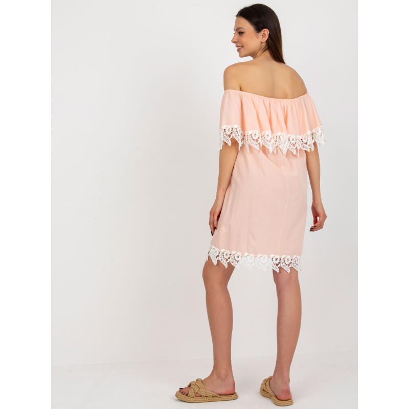 Dámské šaty s puntíky ARYANA broskvové 